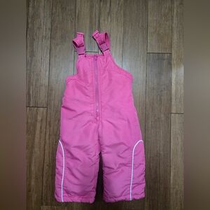 London Fog Girls Bright Pink Snow Overalls